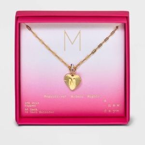 14K Gold Dipped Initial Diamond Cut Heart Pendant Necklace - A New Day™ Gold